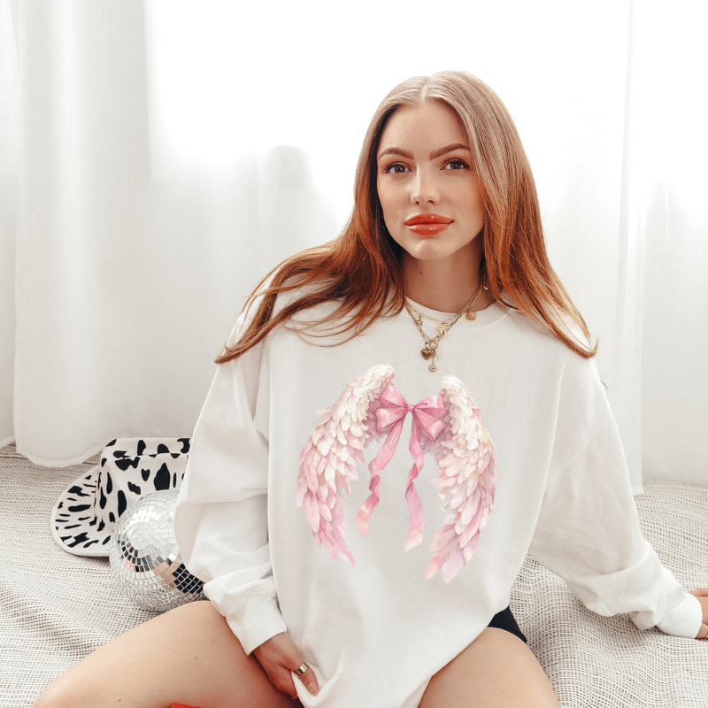 Coquette angel wing sweatshirt