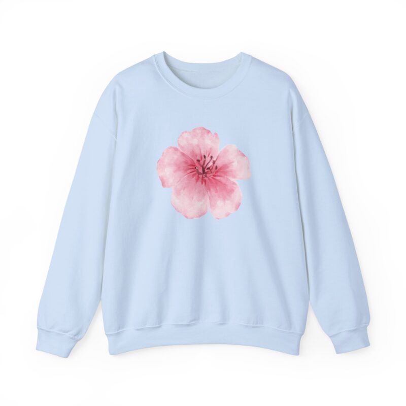 light blue hibiscus sweatshirt