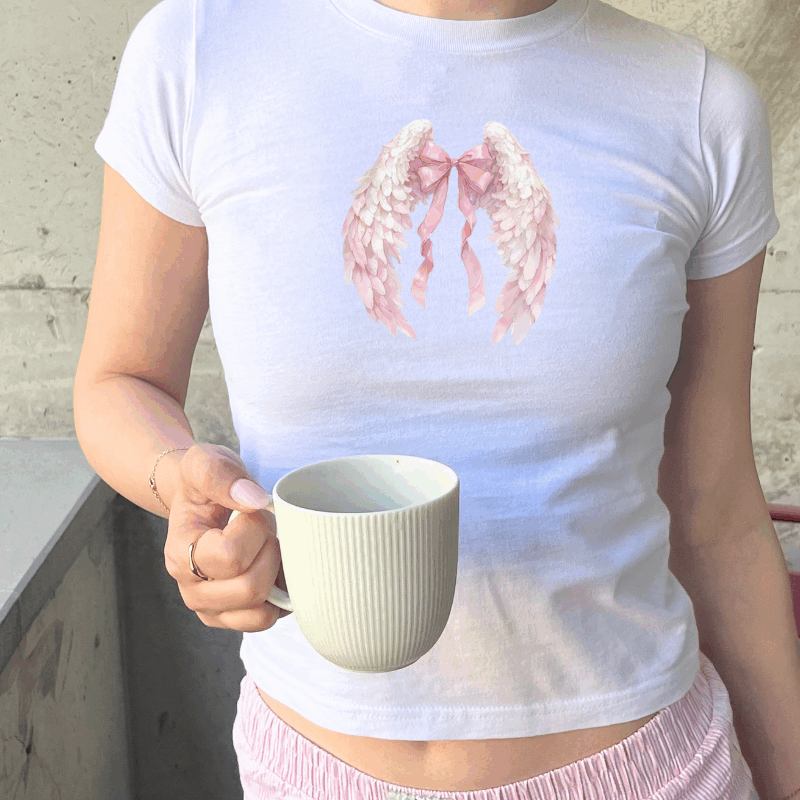 Y2K angelcore baby tee